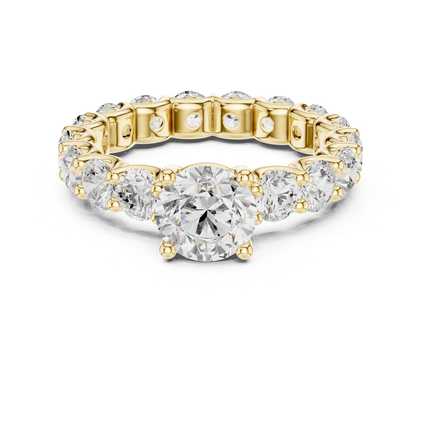 Round Lab Grown Diamond Pave Engagement Ring
