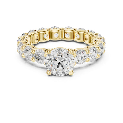 Round Lab Grown Diamond Pave Engagement Ring