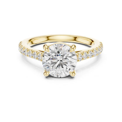 Round Lab Grown Diamond Pave Engagement Ring