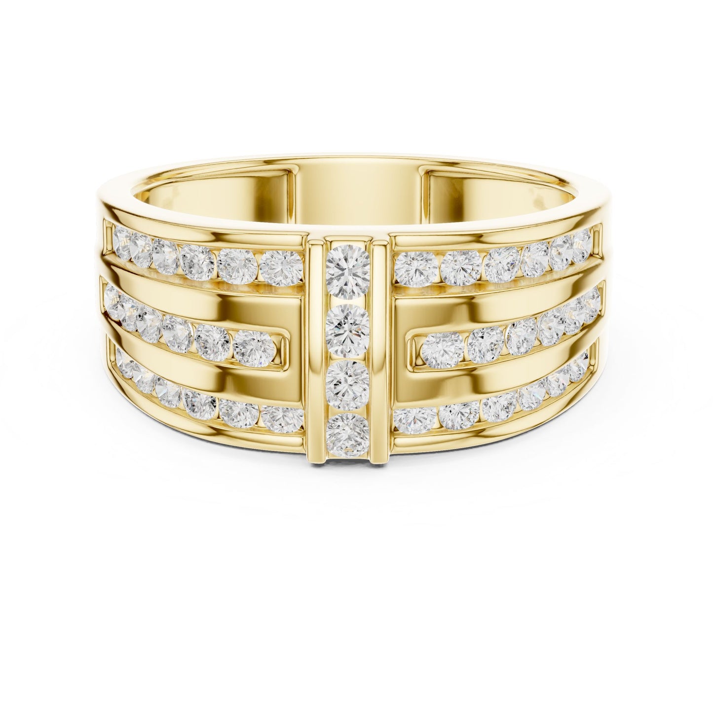 Men's Round Lab Grown Diamond Pave Ring
