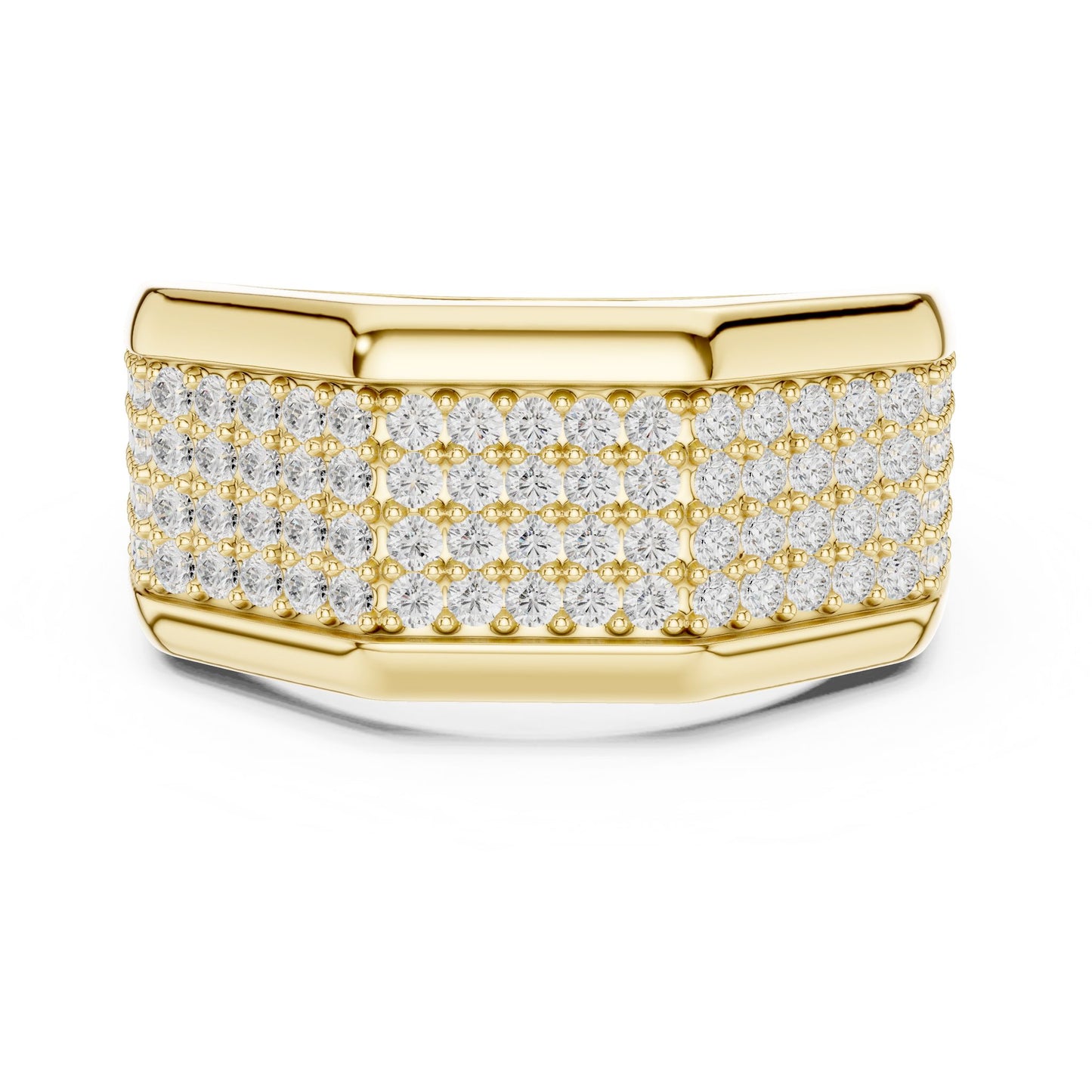 Men's Round Lab Grown Diamond Pave Ring