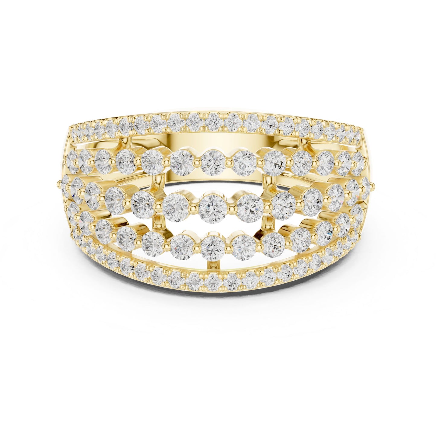 Round Lab Grown Diamond Pave Engagement Ring