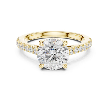 Round Lab Grown Diamond Pave Engagement Ring