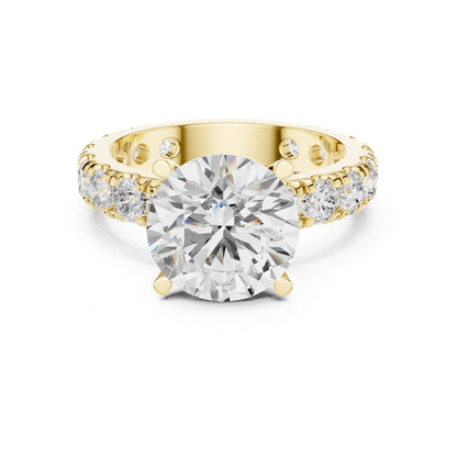 Round Lab Grown Diamond Pave Engagement Ring