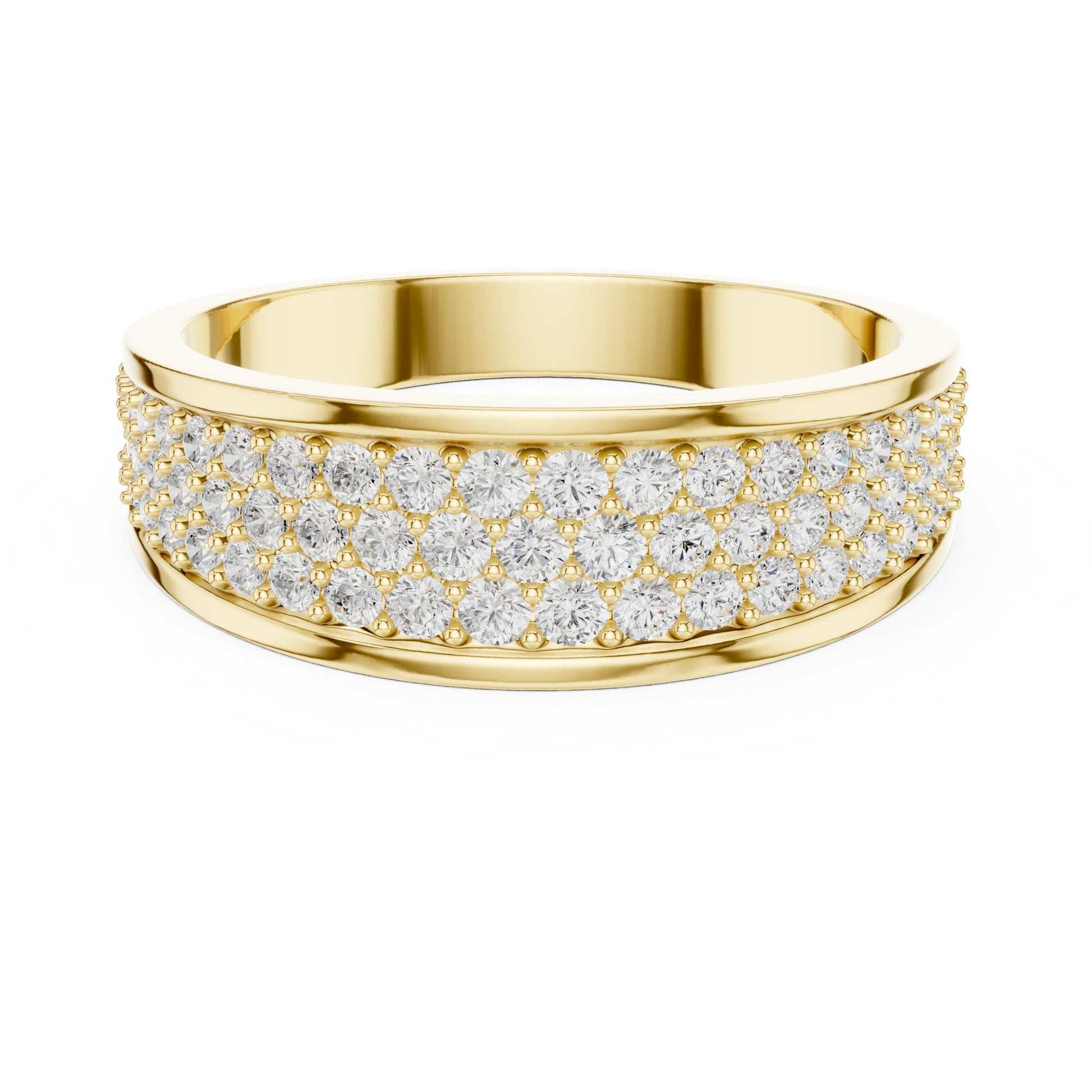 Men's Round Lab Grown Diamond Pave Ring