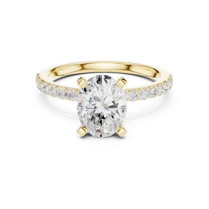 Round Lab Grown Diamond Pave Engagement Ring