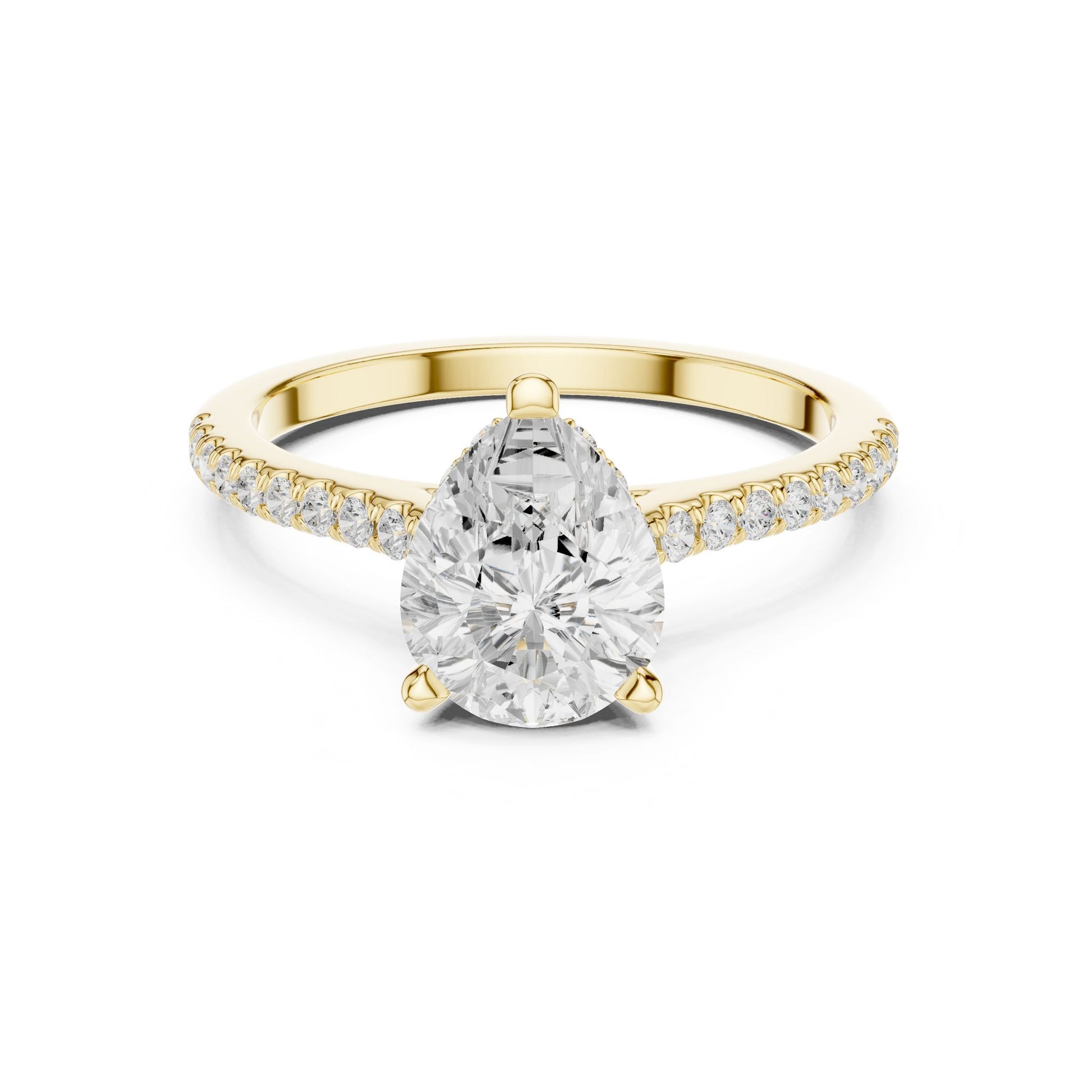 Round Lab Grown Diamond Pave Engagement Ring