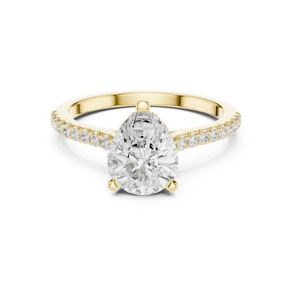 Round Lab Grown Diamond Pave Engagement Ring