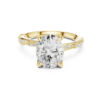 Round Lab Grown Diamond Pave Engagement Ring
