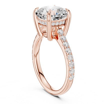 Round Lab Grown Diamond Pave Engagement Ring