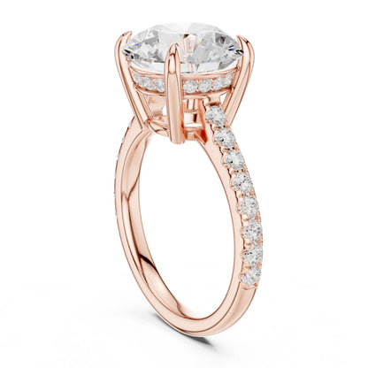 Round Lab Grown Diamond Pave Engagement Ring