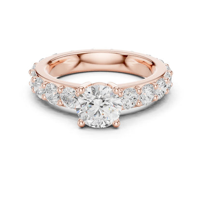 Round Lab Grown Diamond Pave Engagement Ring