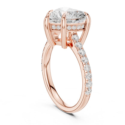Round Lab Grown Diamond Pave Engagement Ring