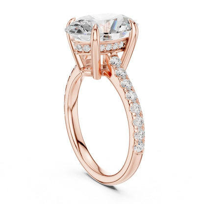 Round Lab Grown Diamond Pave Engagement Ring