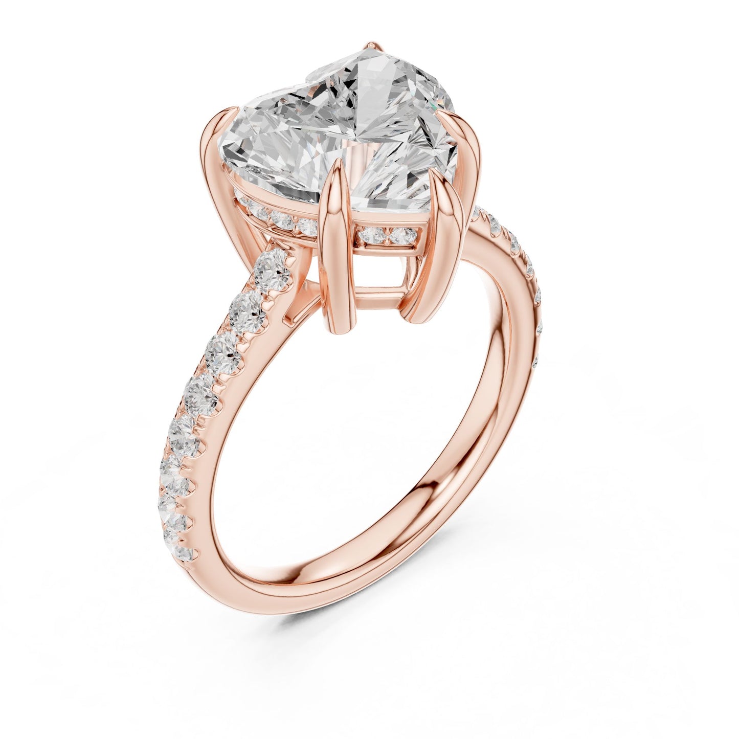 Round Lab Grown Diamond Pave Engagement Ring