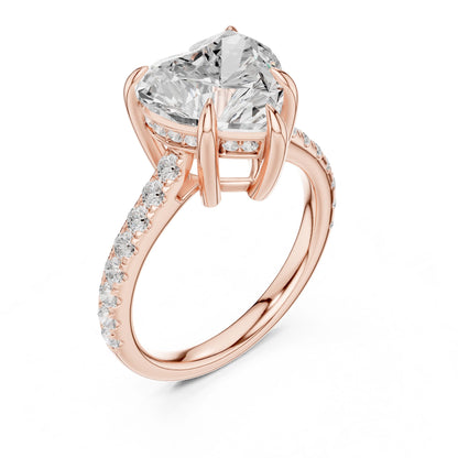 Round Lab Grown Diamond Pave Engagement Ring
