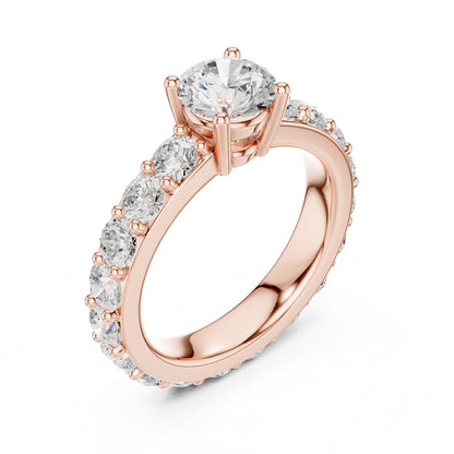 Round Lab Grown Diamond Pave Engagement Ring
