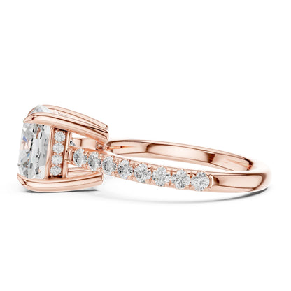 Round Lab Grown Diamond Pave Engagement Ring