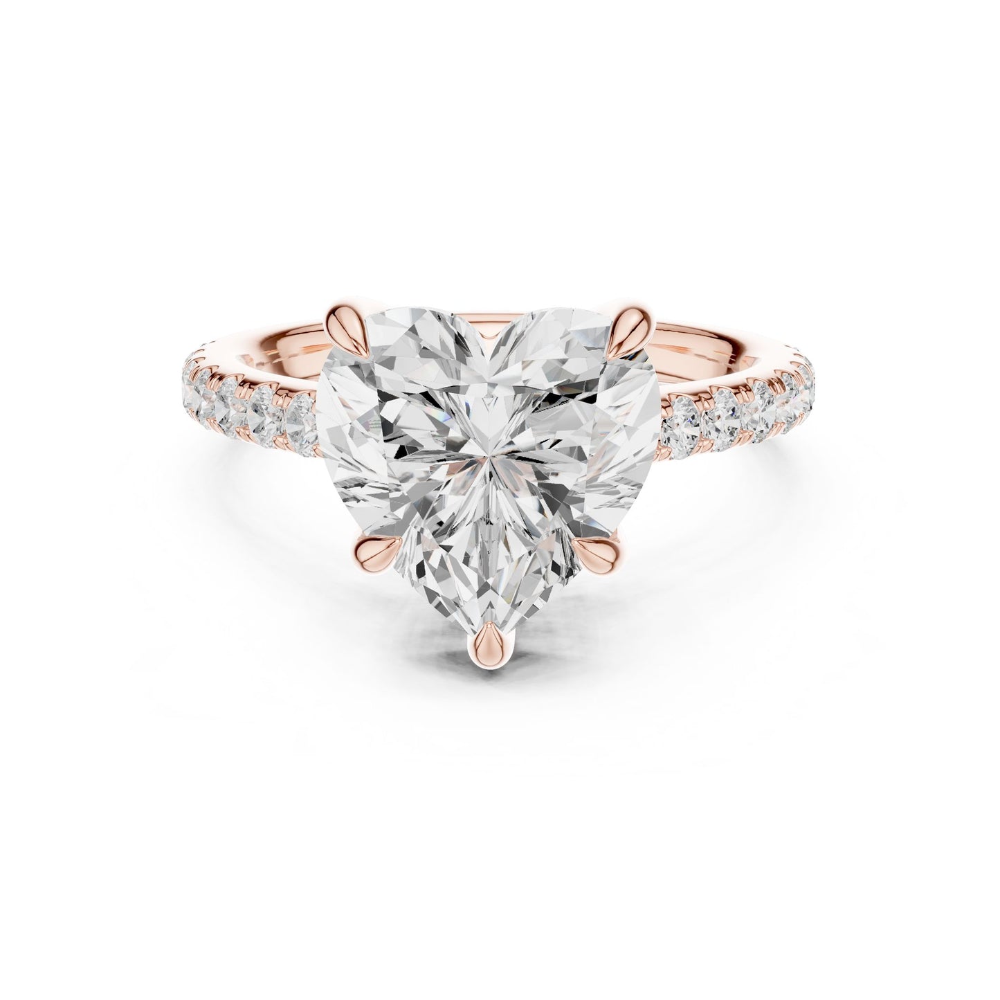 Round Lab Grown Diamond Pave Engagement Ring