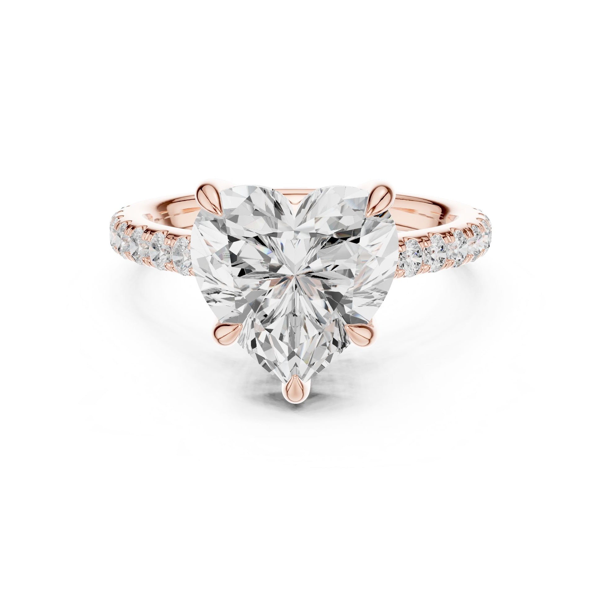 Round Lab Grown Diamond Pave Engagement Ring