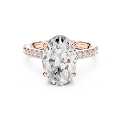 Round Lab Grown Diamond Pave Engagement Ring