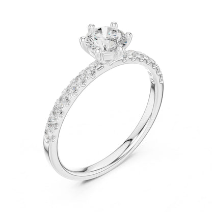 Women's Round Lab Grown Diamond Pave Ring