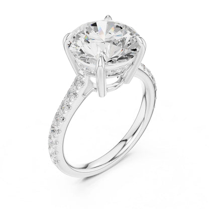 Round Lab Grown Diamond Pave Engagement Ring