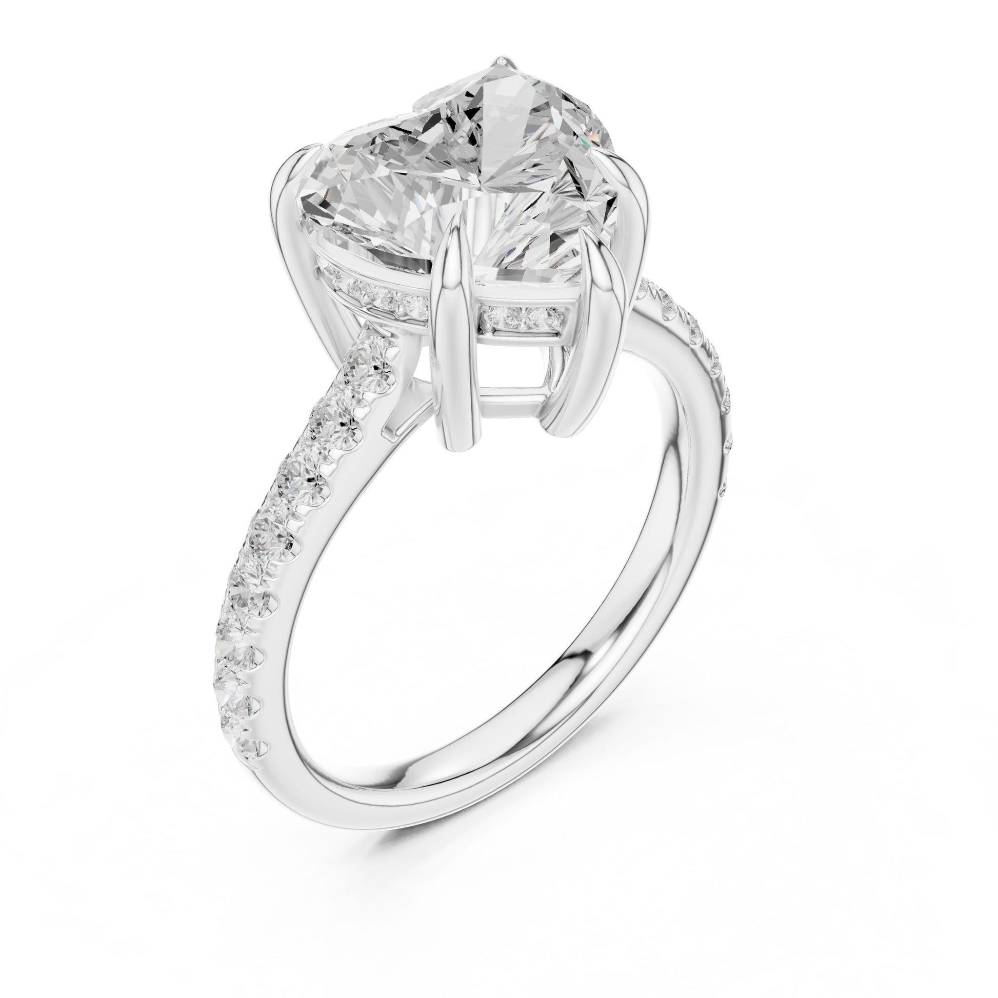 Round Lab Grown Diamond Pave Engagement Ring