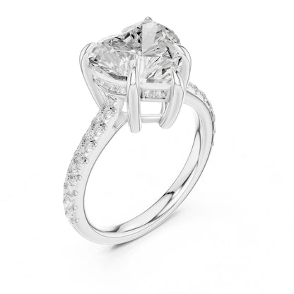 Round Lab Grown Diamond Pave Engagement Ring