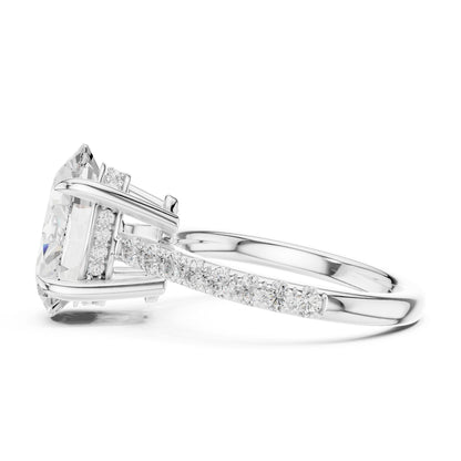 Round Lab Grown Diamond Pave Engagement Ring