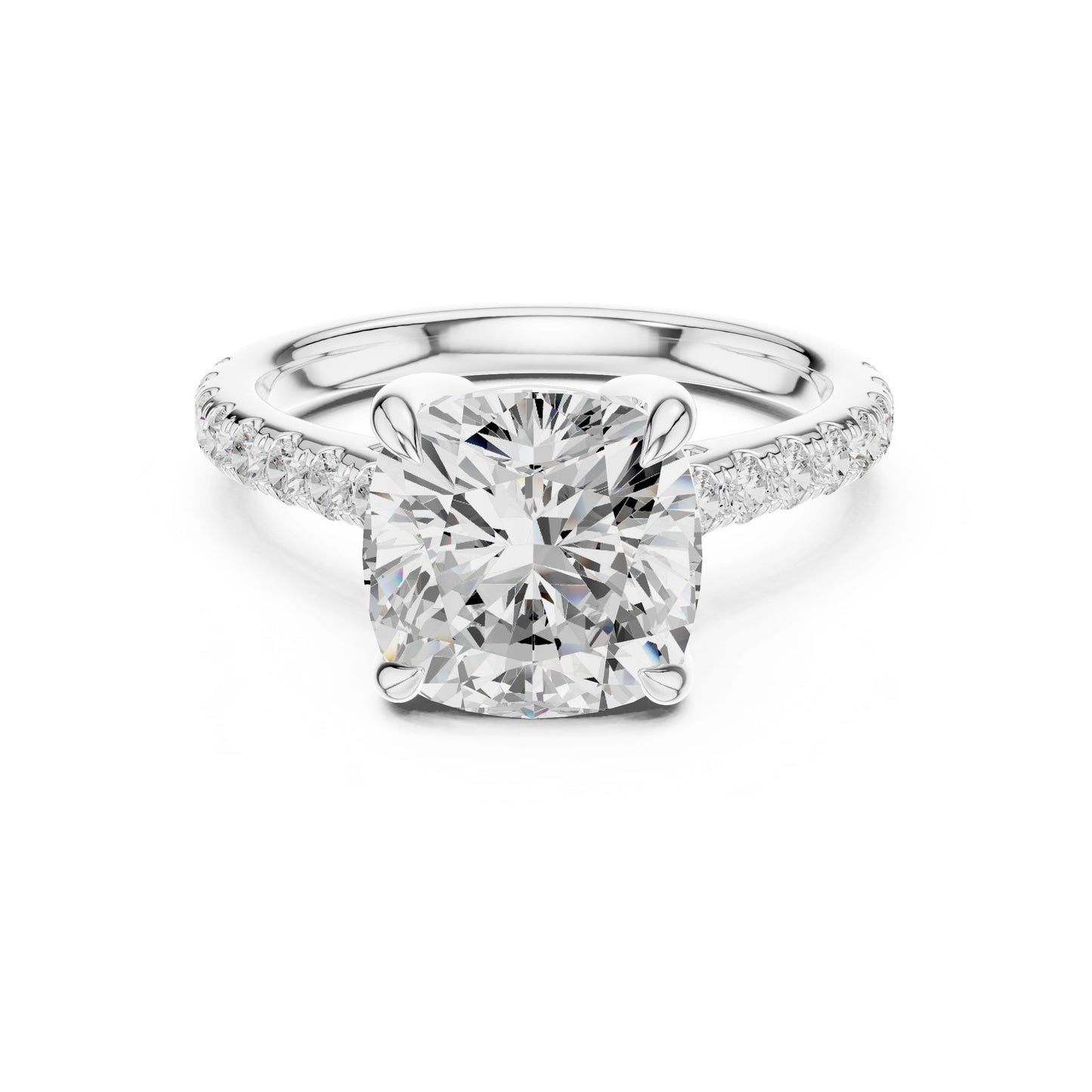 Round Lab Grown Diamond Pave Engagement Ring
