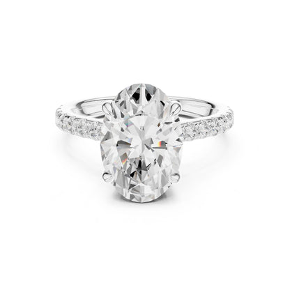 Round Lab Grown Diamond Pave Engagement Ring