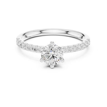 Women's Round Lab Grown Diamond Pave Ring