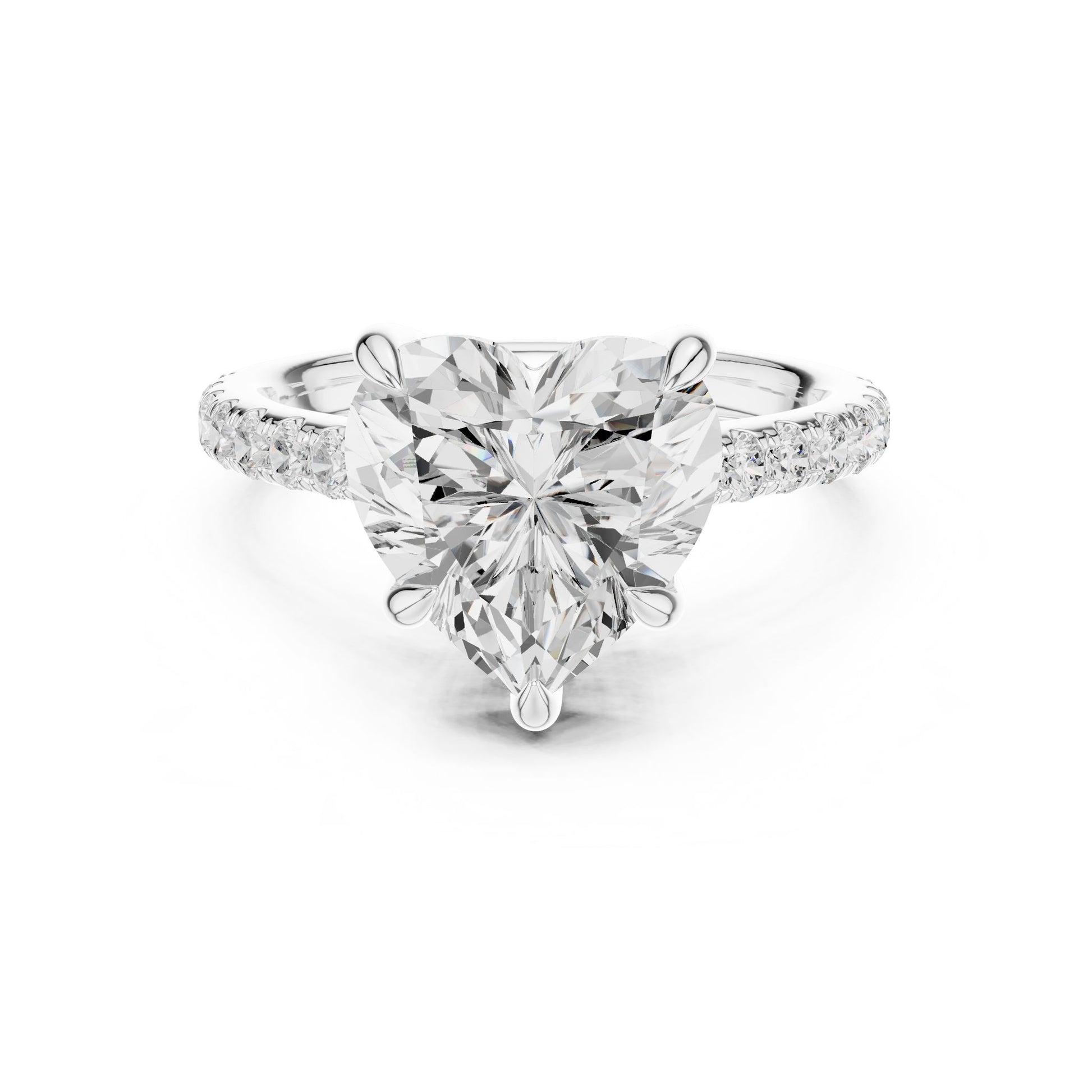 Round Lab Grown Diamond Pave Engagement Ring
