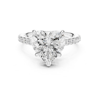 Round Lab Grown Diamond Pave Engagement Ring