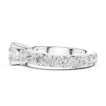Round Lab Grown Diamond Pave Engagement Ring