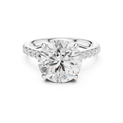 Round Lab Grown Diamond Pave Engagement Ring