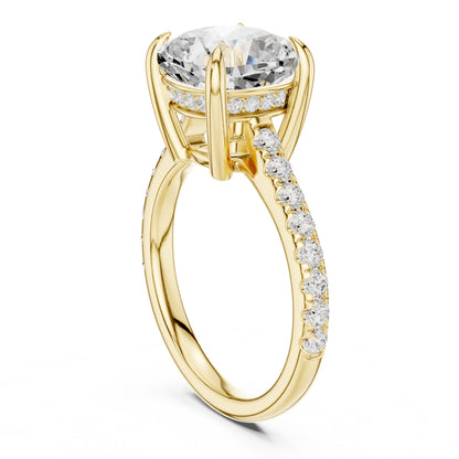 Round Lab Grown Diamond Pave Engagement Ring