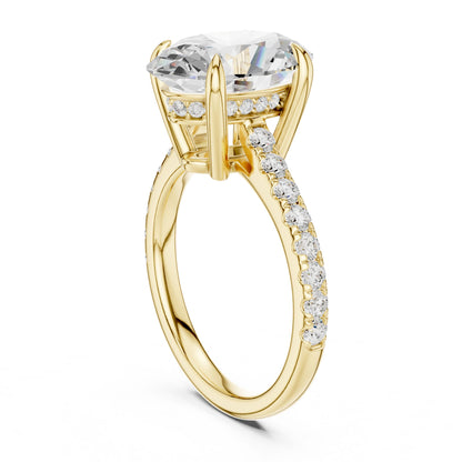 Round Lab Grown Diamond Pave Engagement Ring
