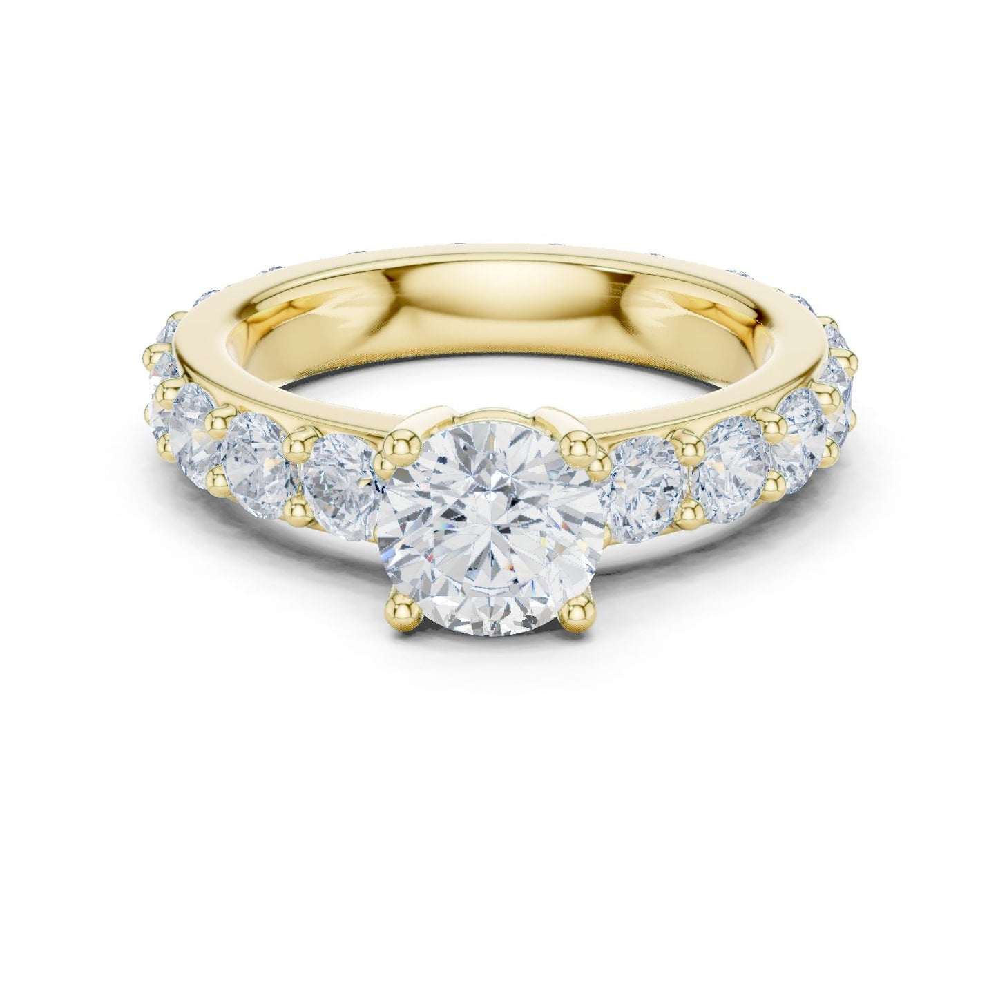Round Lab Grown Diamond Pave Engagement Ring