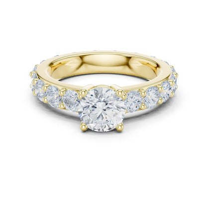 Round Lab Grown Diamond Pave Engagement Ring