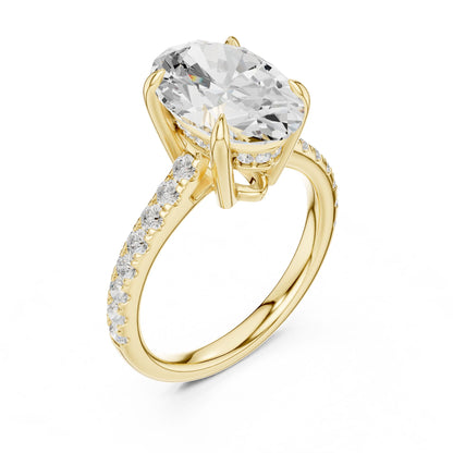 Round Lab Grown Diamond Pave Engagement Ring