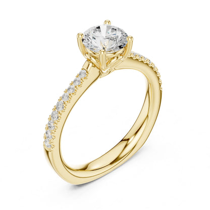 Round Lab Grown Diamond Pave Engagement Ring