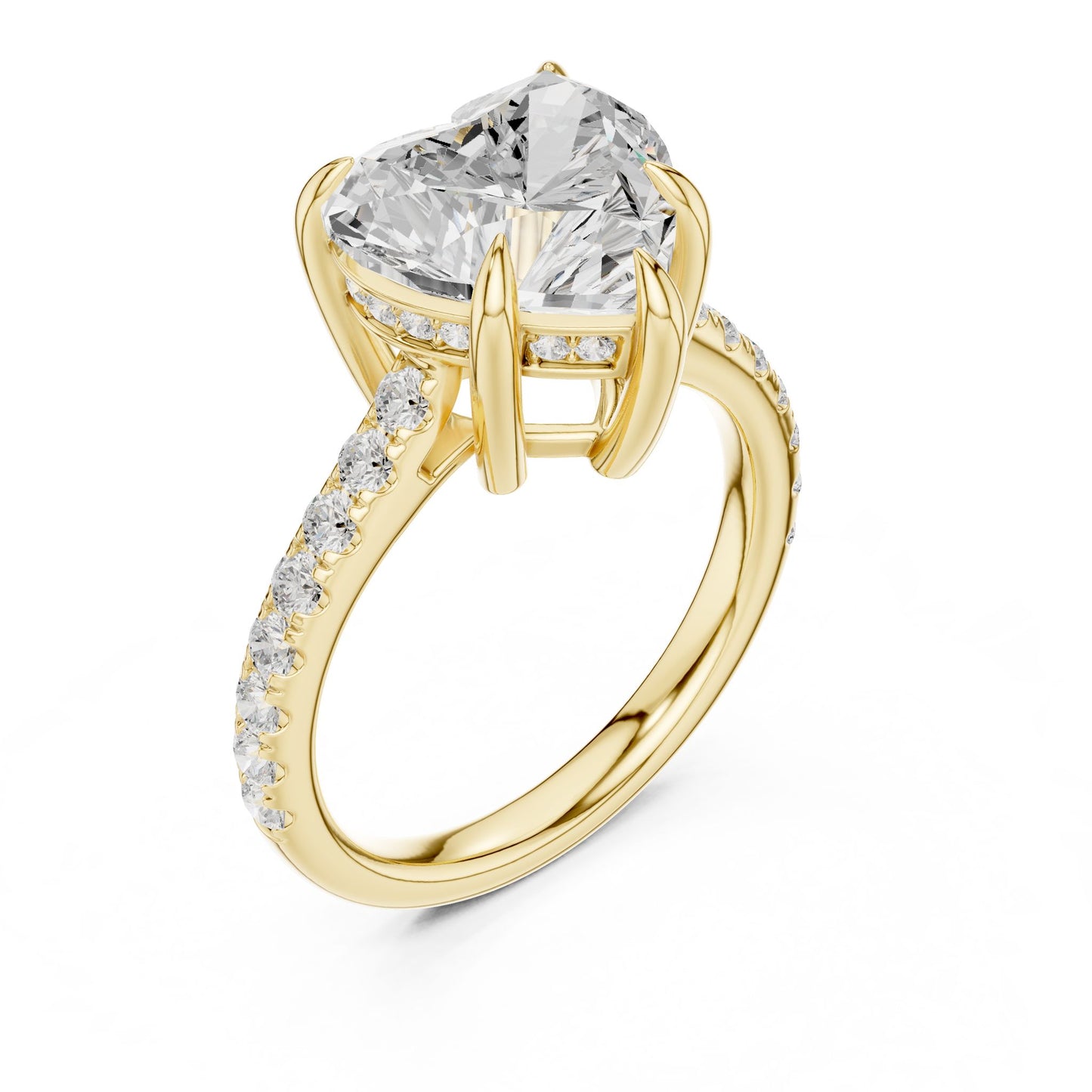 Round Lab Grown Diamond Pave Engagement Ring