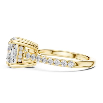 Round Lab Grown Diamond Pave Engagement Ring