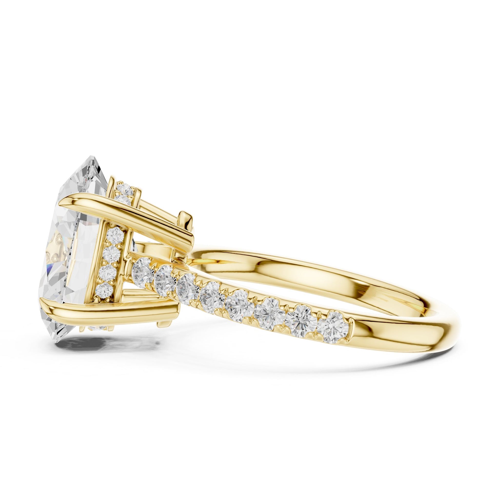 Round Lab Grown Diamond Pave Engagement Ring