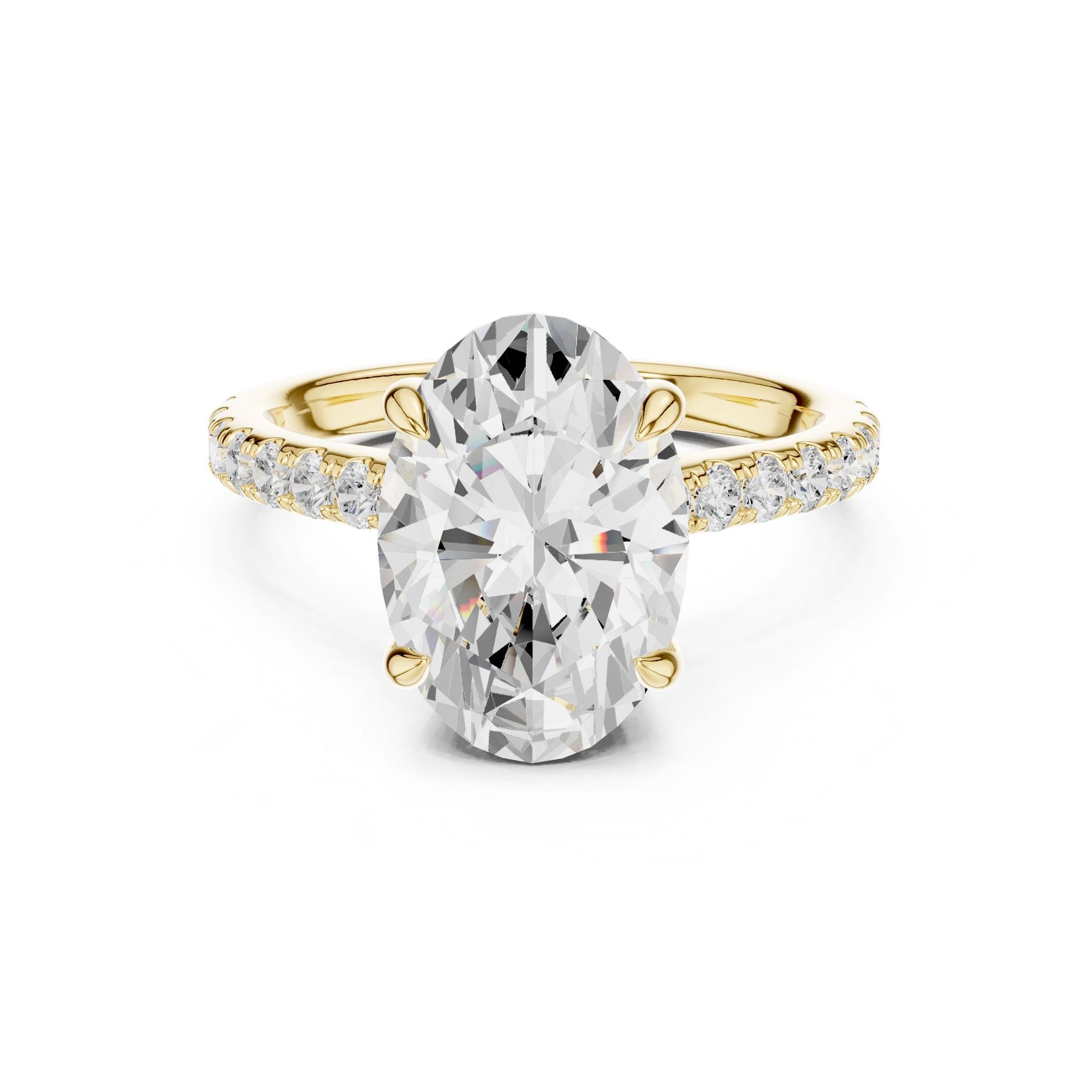 Round Lab Grown Diamond Pave Engagement Ring
