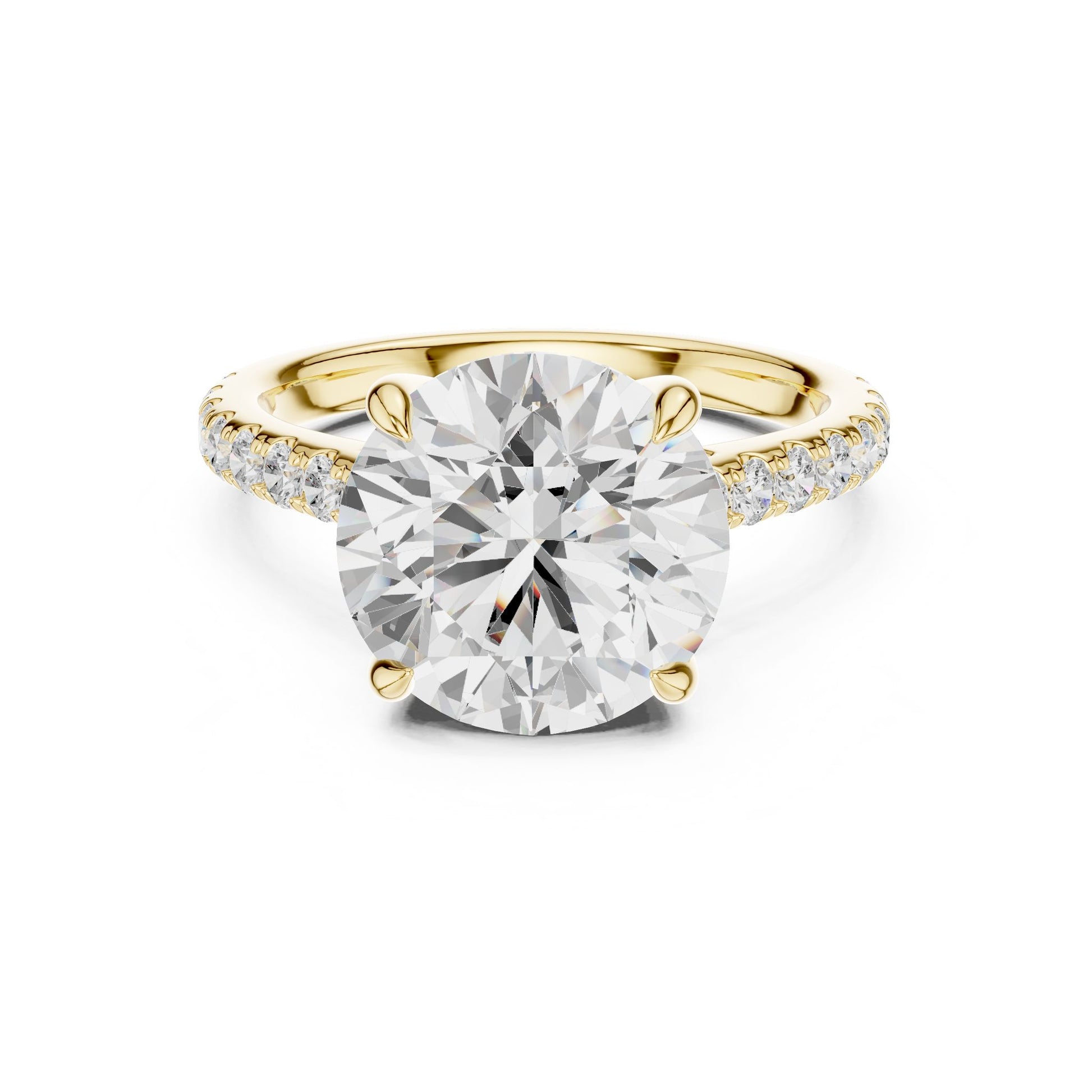 Round Lab Grown Diamond Pave Engagement Ring