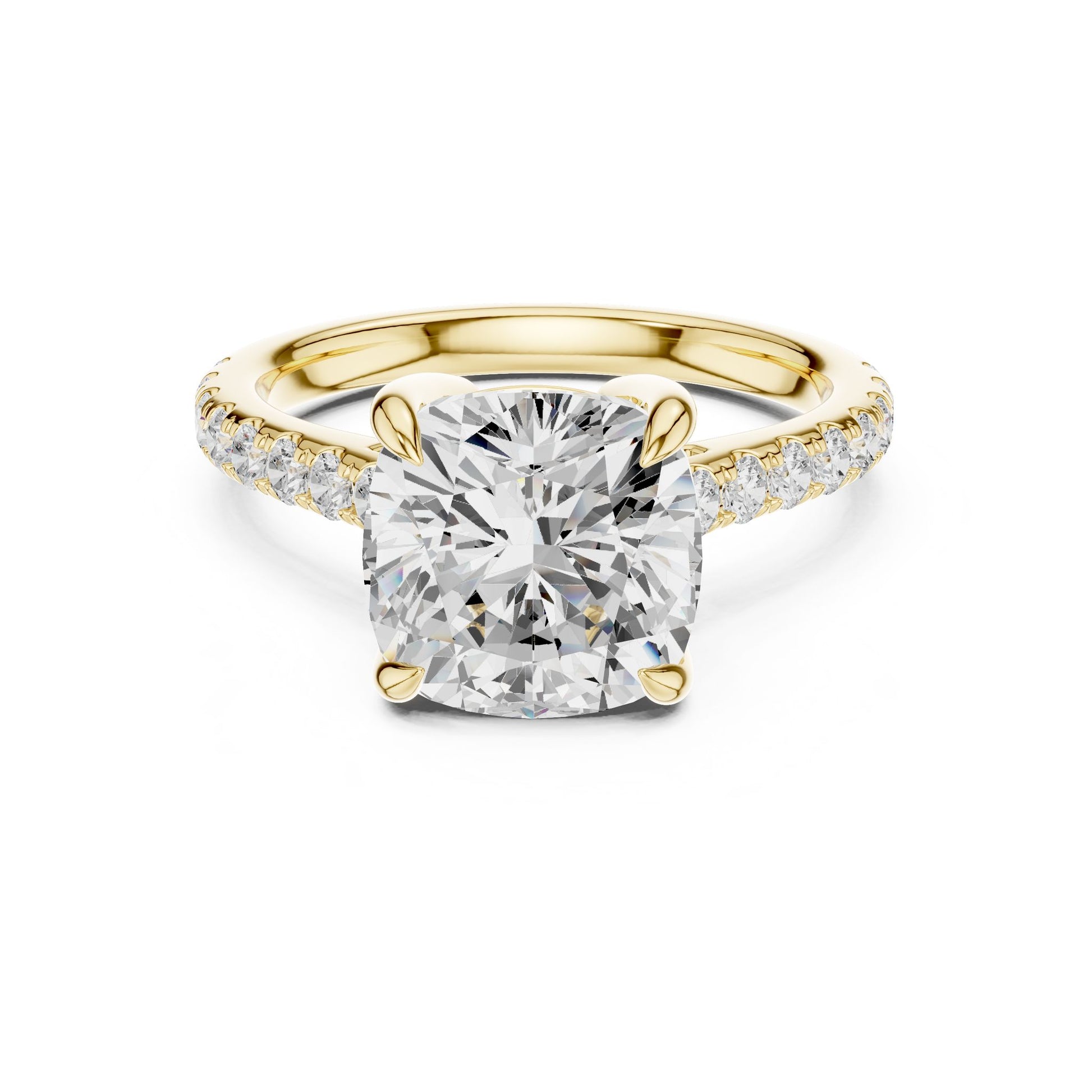Round Lab Grown Diamond Pave Engagement Ring