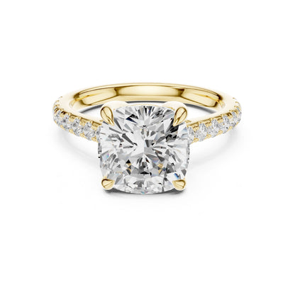 Round Lab Grown Diamond Pave Engagement Ring